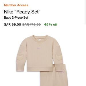 Nike “Ready, Set” Kids' Beige and Pink Tracksuit